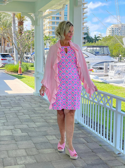 PALM TREE SIESTA KEYHOLE DRESS