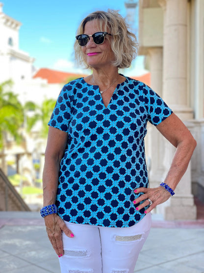 SEASIDE BLUE SHORT SLEEVE