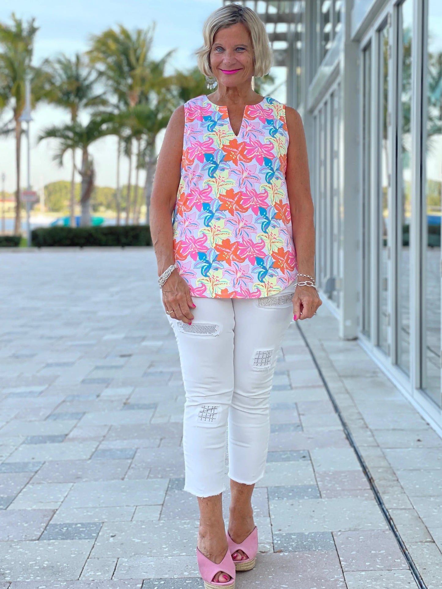 PALM BEACH GARDEN SLEEVELESS TOP