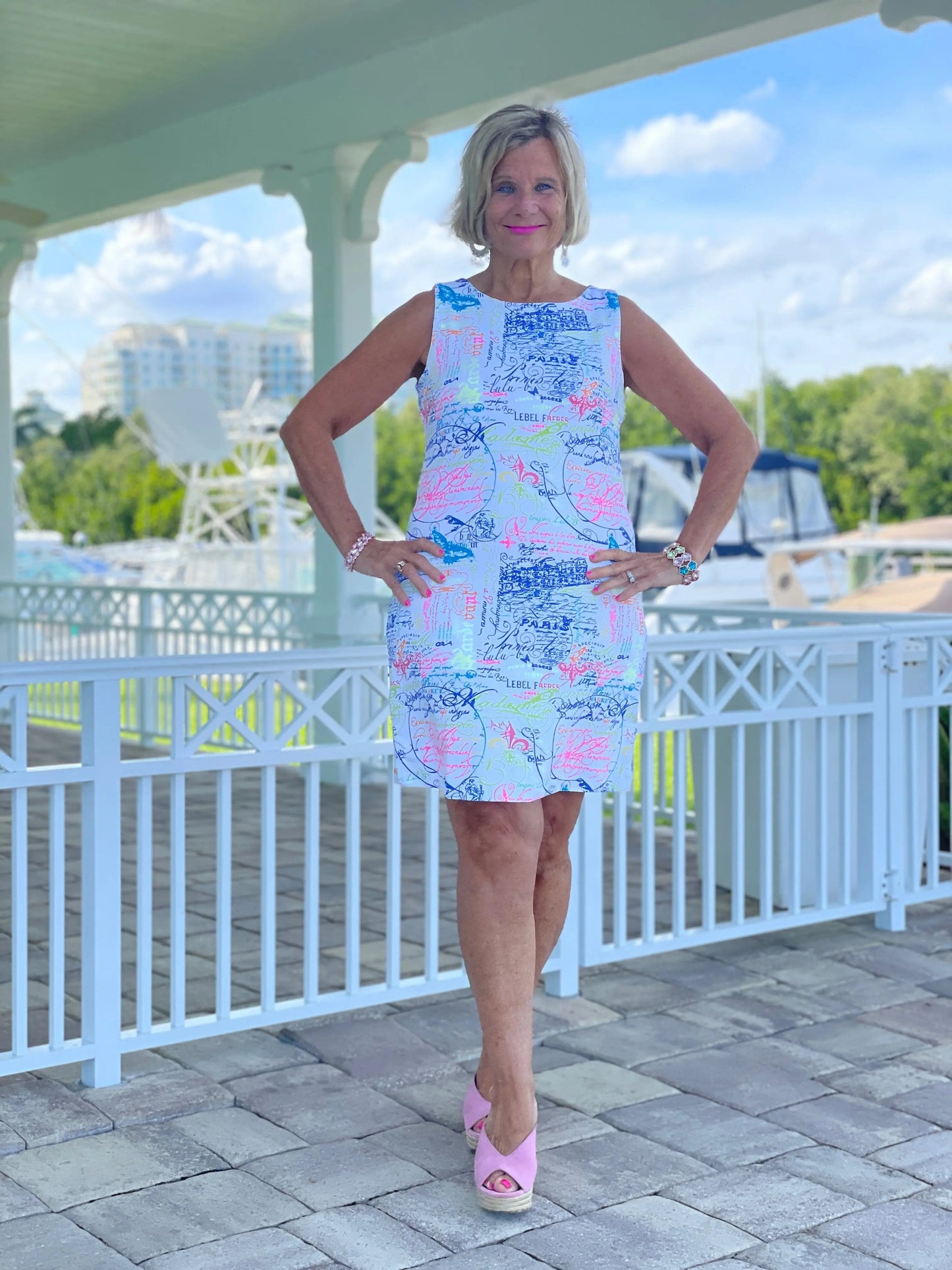 POST CARDS OF LOVE SHIFT DRESS