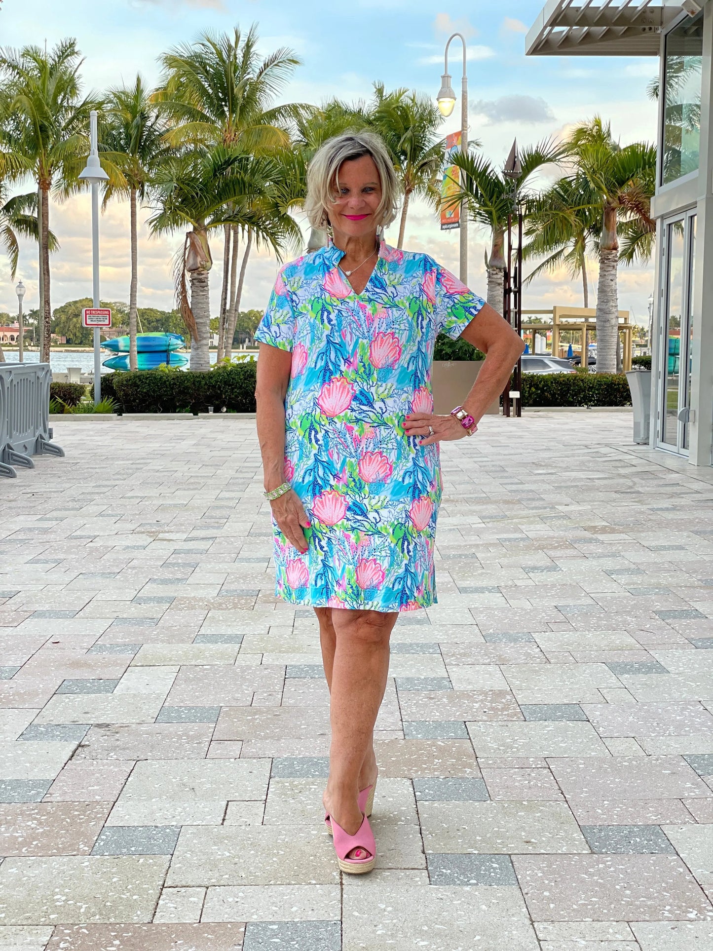 SEASHELL SHORT SLEEVE DRESS
