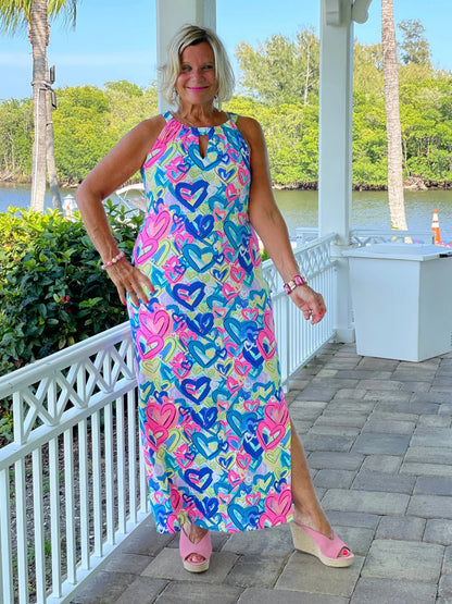 SECRET LOVE HEARTS KEYHOLE MAXI