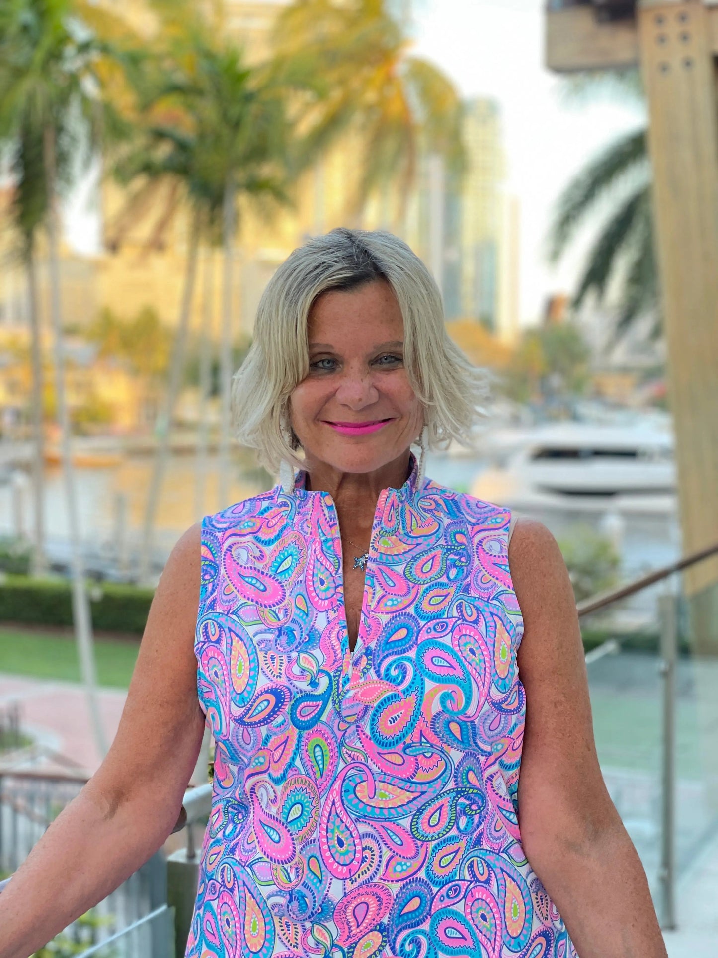 Paisley Sleeveless Zipper