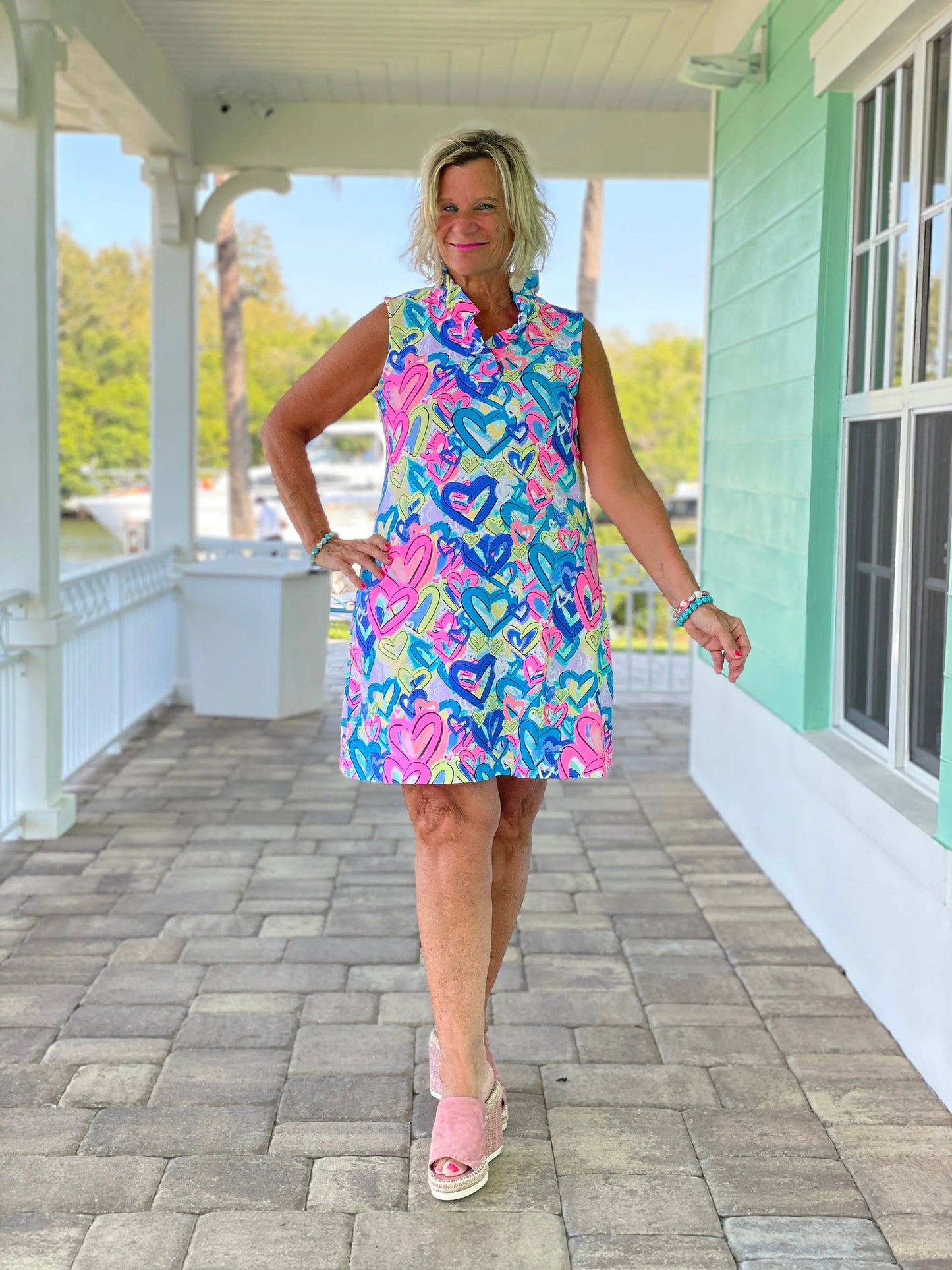 SECRET LOVE HEARTS RUFFLE DRESS
