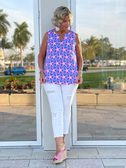 PINK STARFISH BEACH SLEEVELESS