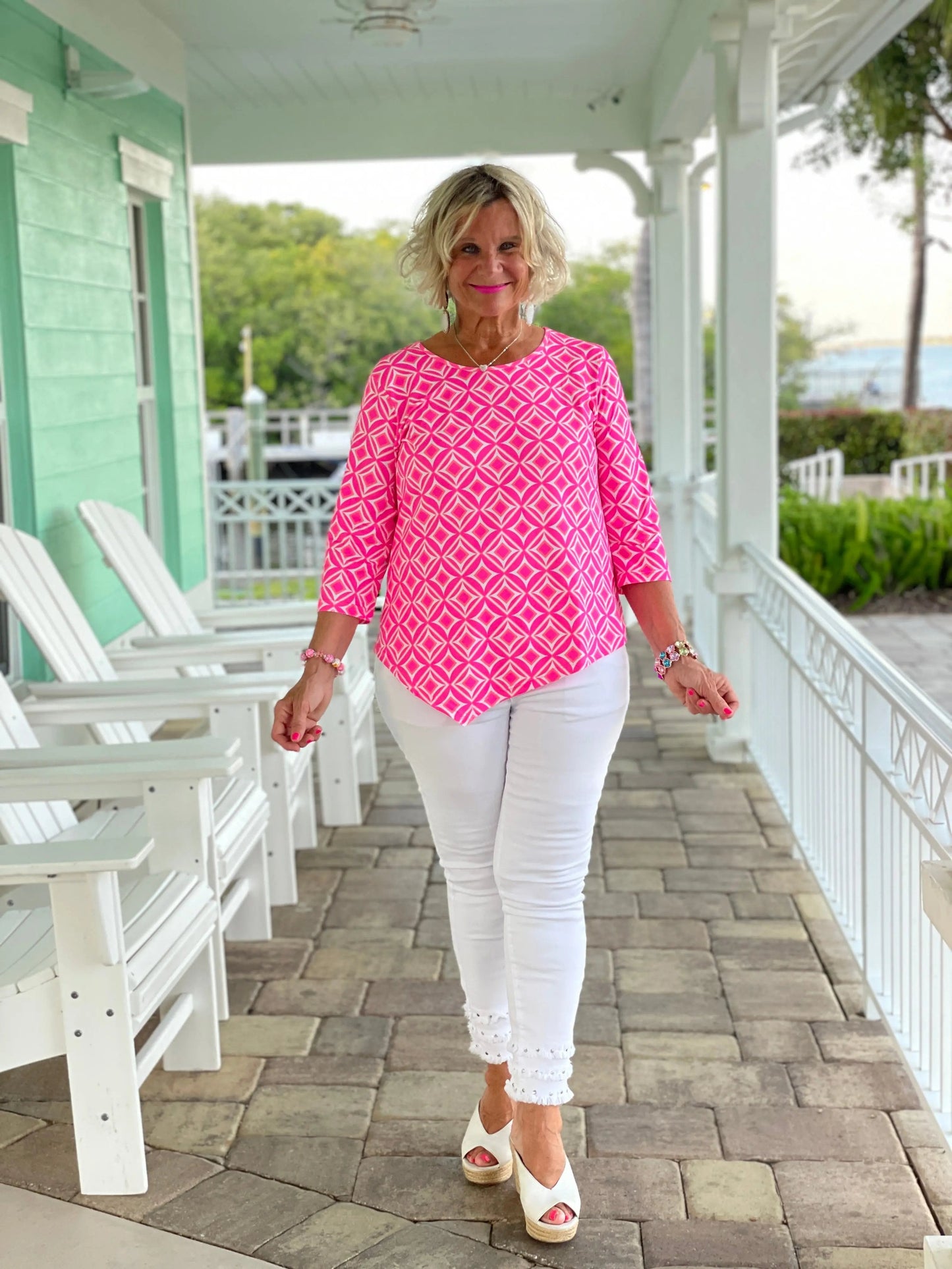 PINK DIAMONDS ASYMMETRIC TOP