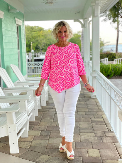 PINK DIAMONDS ASYMMETRIC TOP