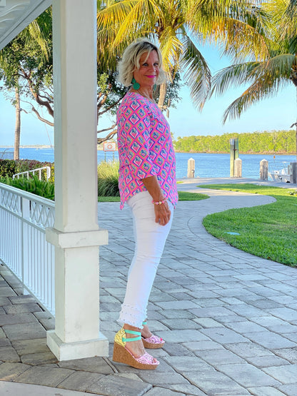 PALM TREE SIESTA ASYMMETRIC TOP