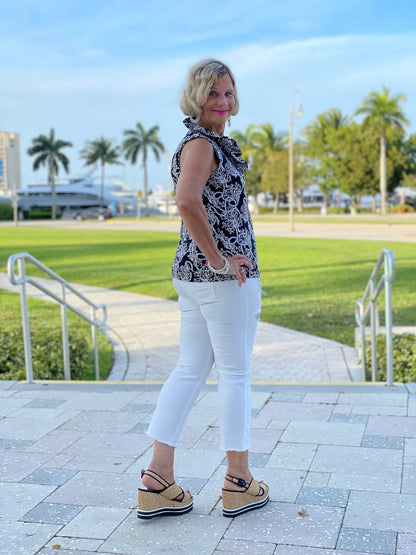 NAUTICAL LANE SLEEVELESS RUFFLE