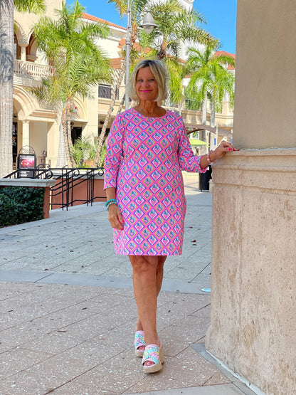 PALM TREE SIESTA SLEEVE DRESS