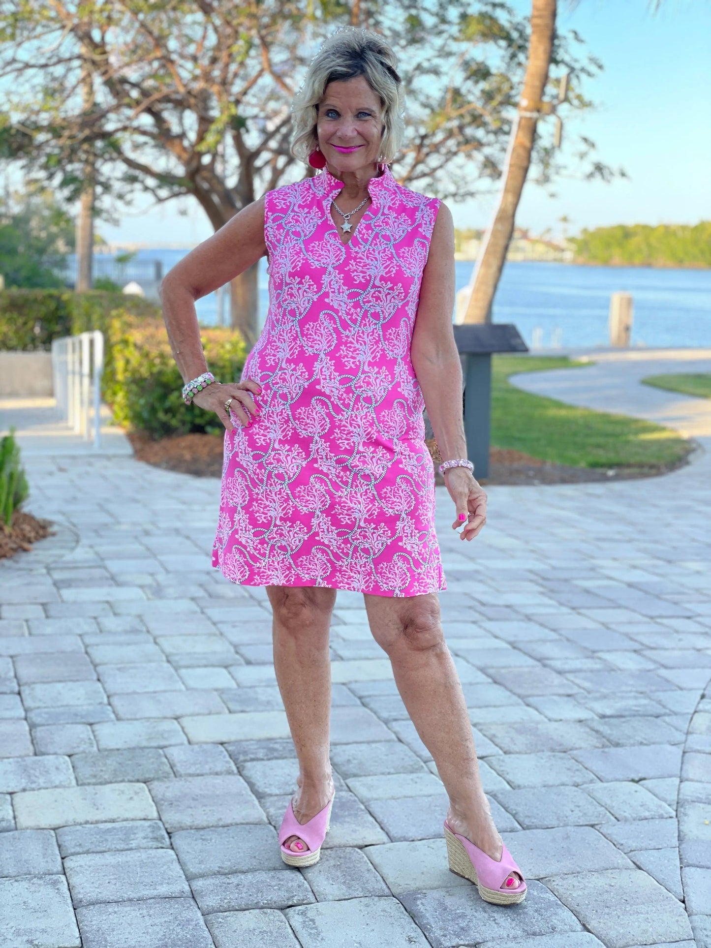 PINK LANE COLLAR DRESS
