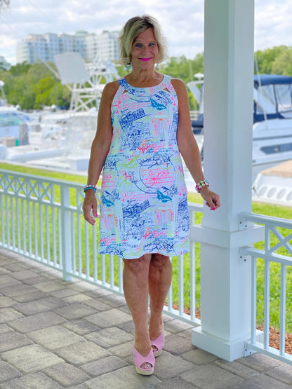 POST CARDS OF LOVE HALTER DRESS