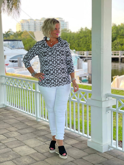 NAPLES DAY RUFFLE TOP