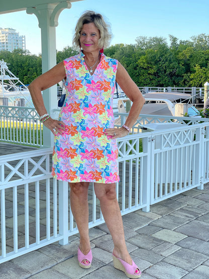 PALM BEACH GARDEN COLLAR DRESS