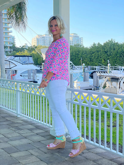 PALM TREE SIESTA ASYMMETRIC TOP
