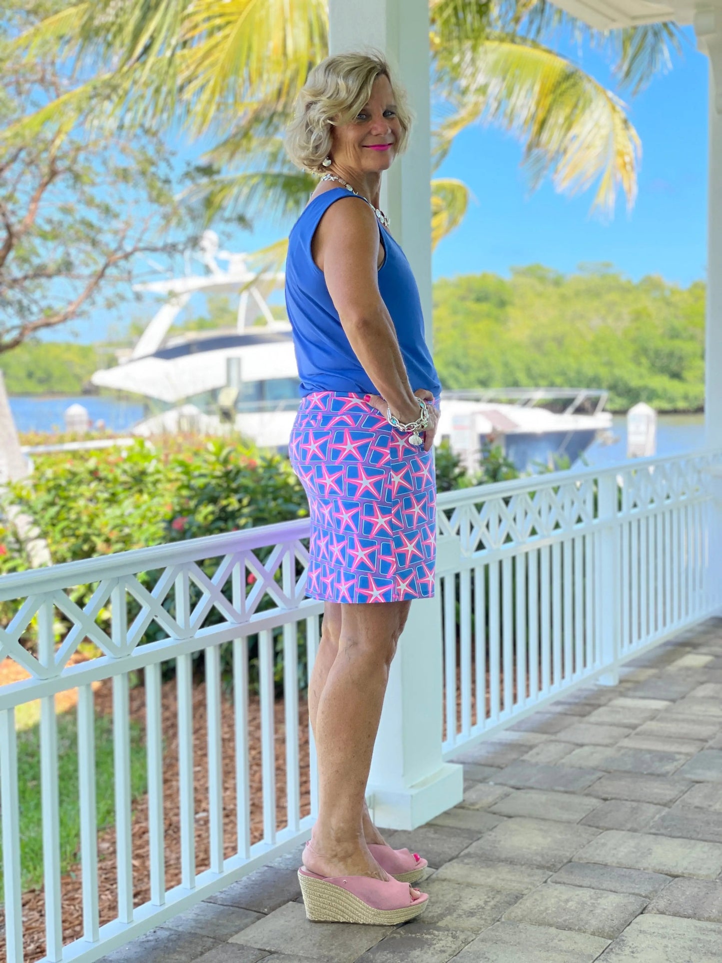 PINK STARFISH BEACH SKORT