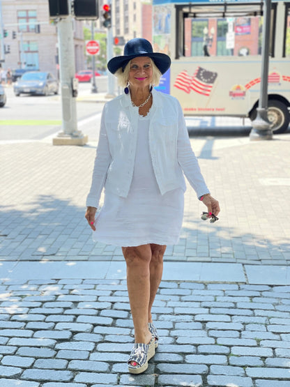 LULU-B WHITE LINEN DRESS