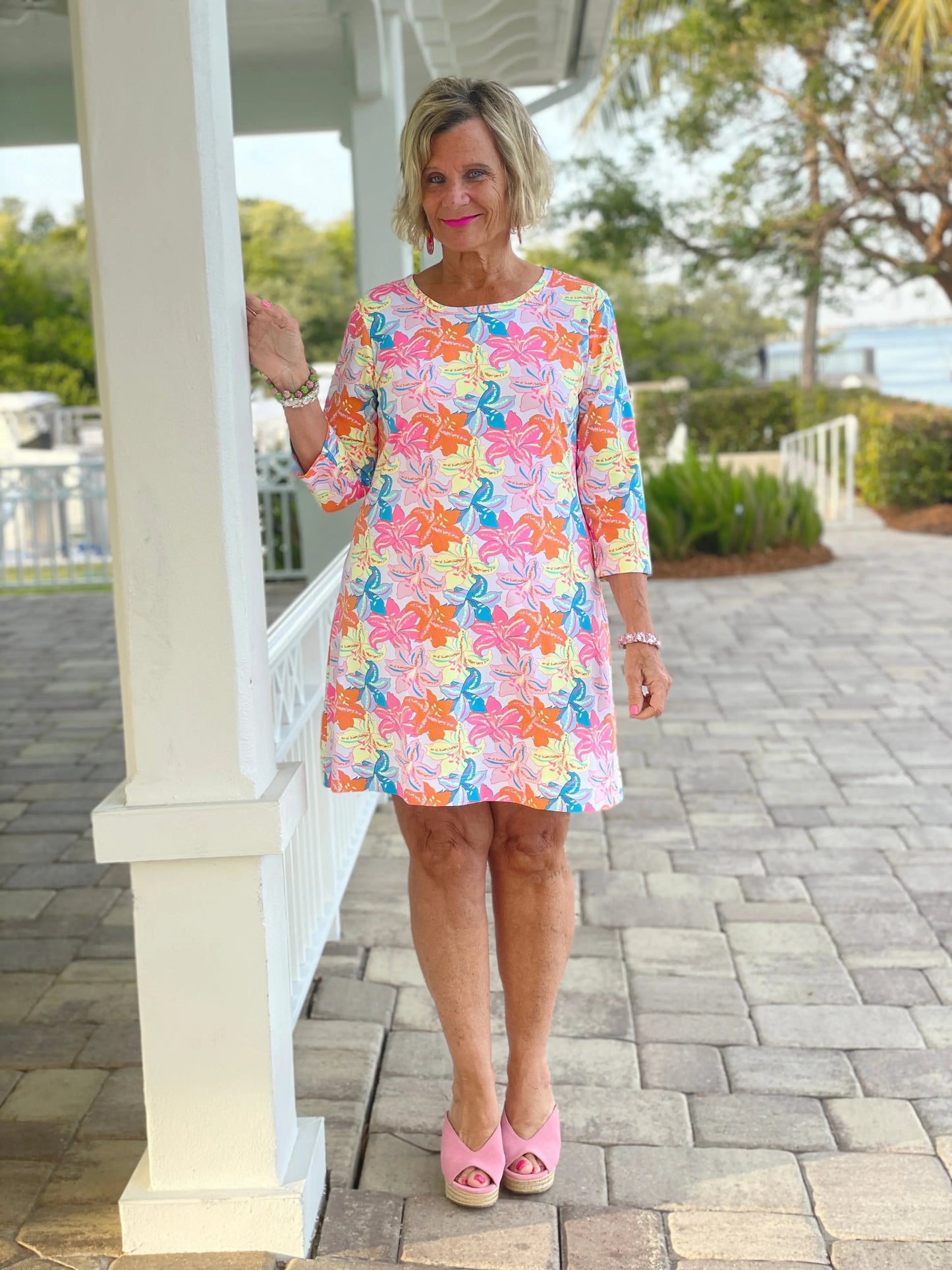 PALM BEACH GARDEN SLEEVE DRESS