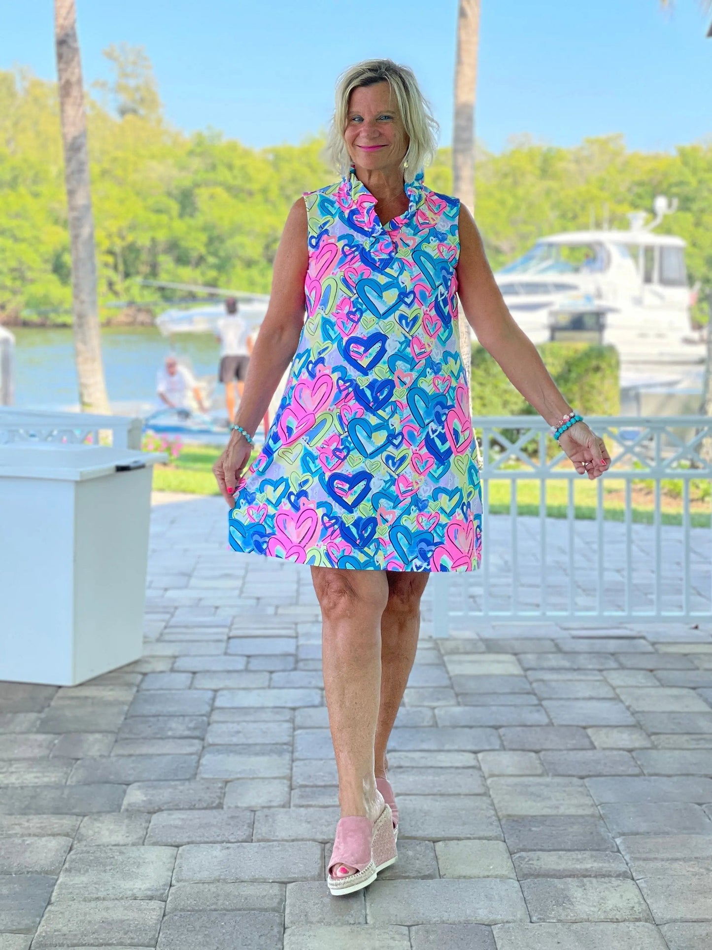 SECRET LOVE HEARTS RUFFLE DRESS