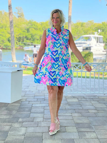 SECRET LOVE HEARTS RUFFLE DRESS