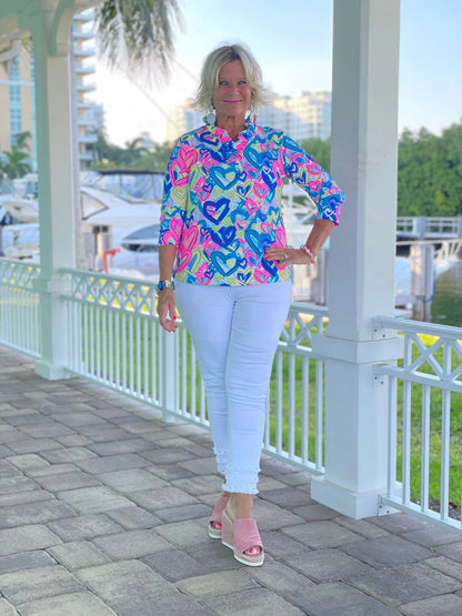 SECRET LOVE HEARTS RUFFLE TOP