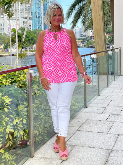 PINK DIAMONDS KEYHOLE TOP