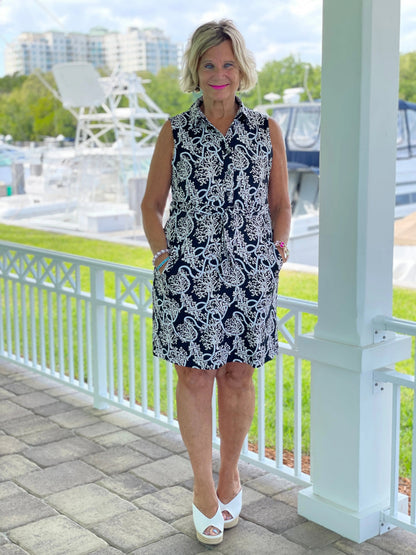 NAUTICAL LANE COLLAR DRESS
