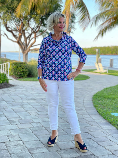 PINEAPPLE VACA RUFFLE TOP