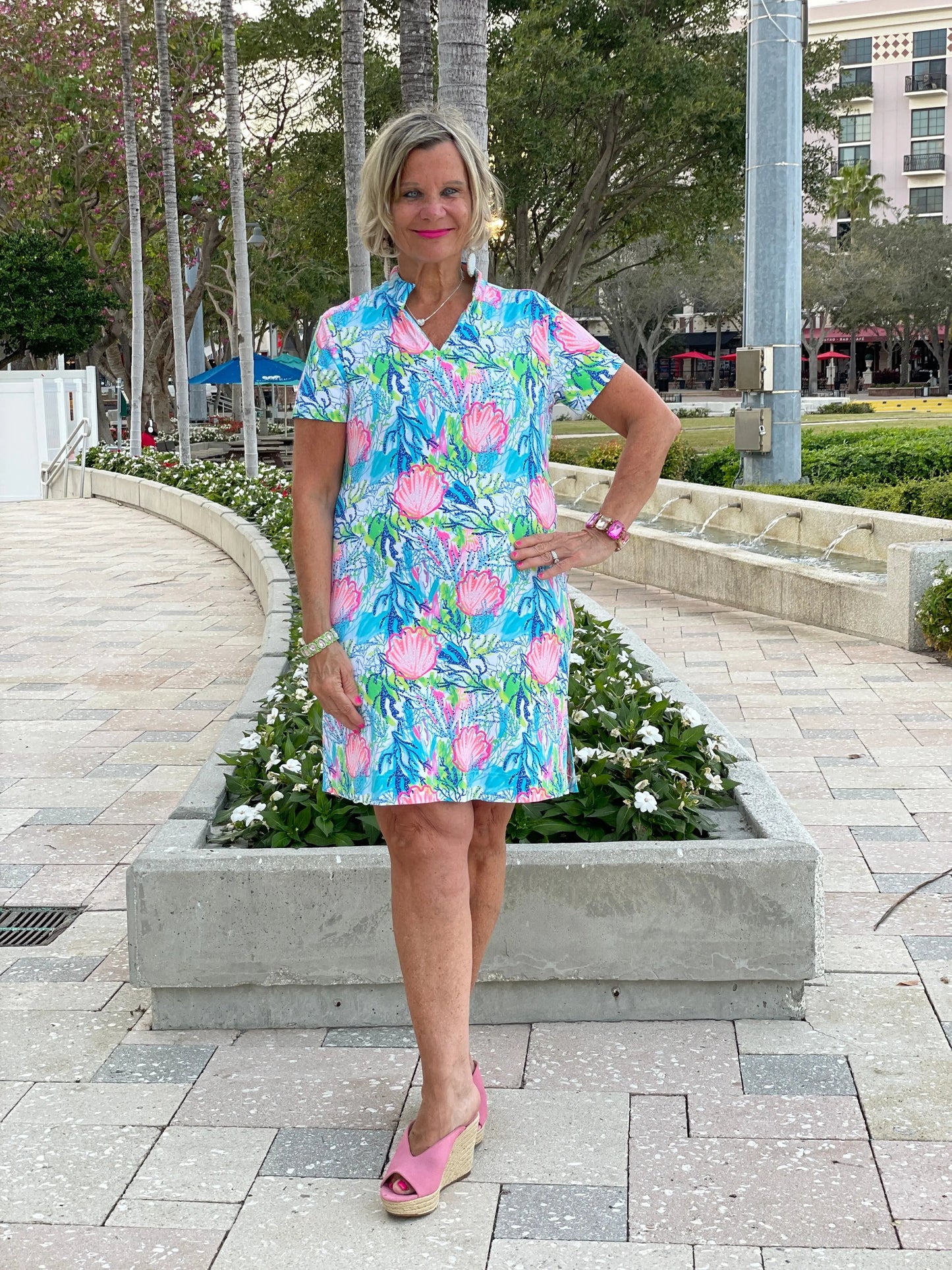 SEASHELL SHORT SLEEVE DRESS