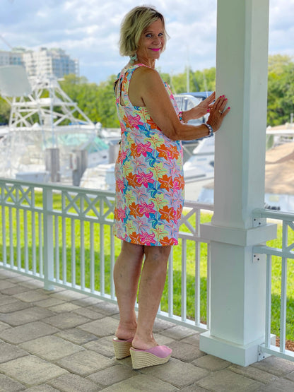 PALM BEACH GARDEN HALTER DRESS