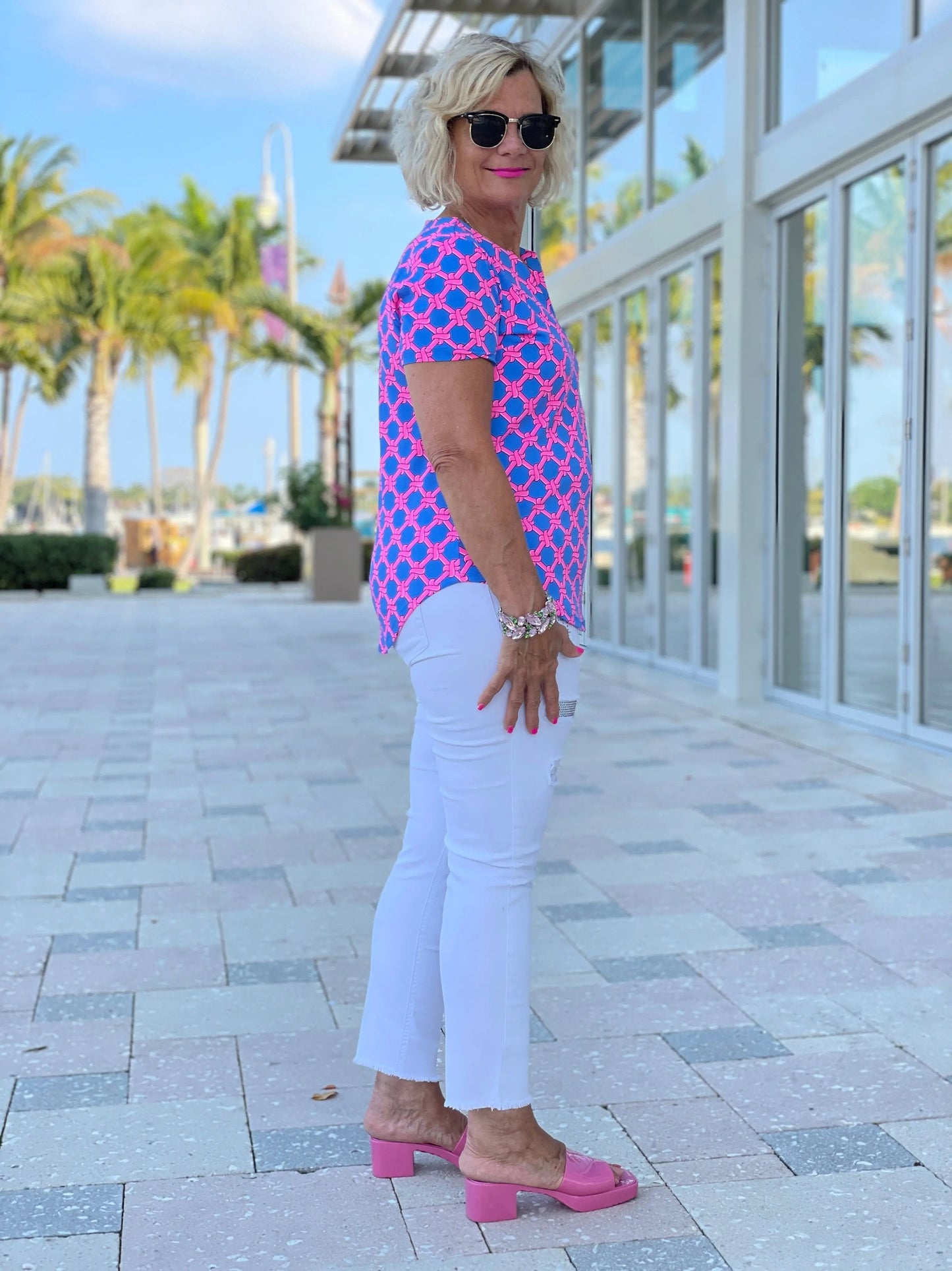 PINK SPADE SHORT SLEEVE TOP