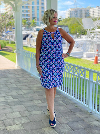 PINEAPPLE VACA KEYHOLE DRESS