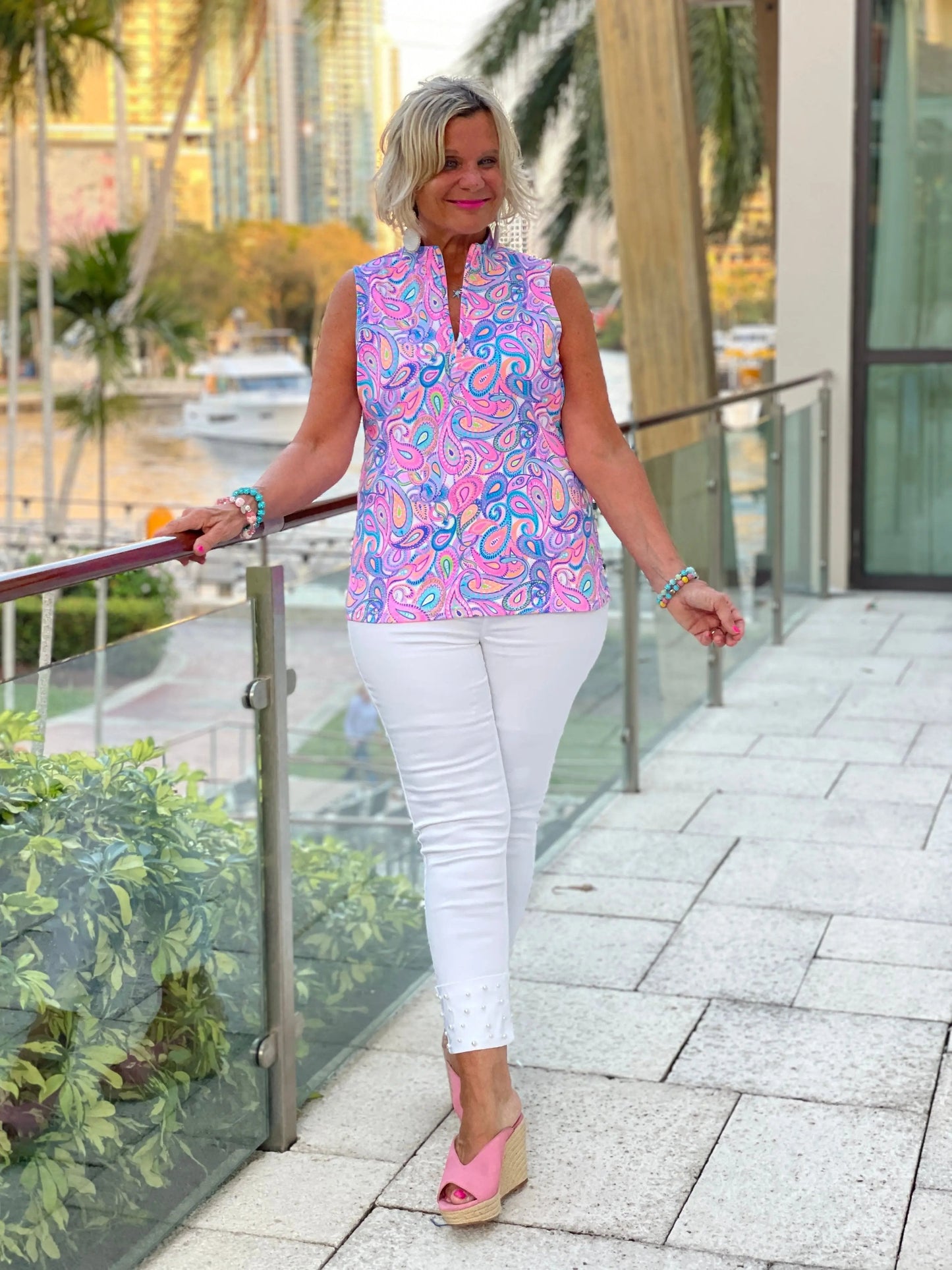 Paisley Sleeveless Zipper