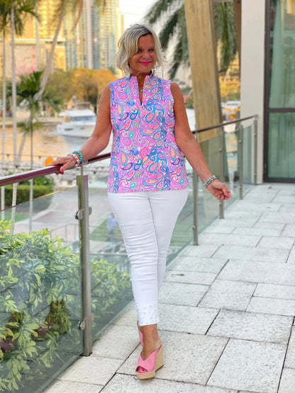 Paisley Sleeveless Zipper