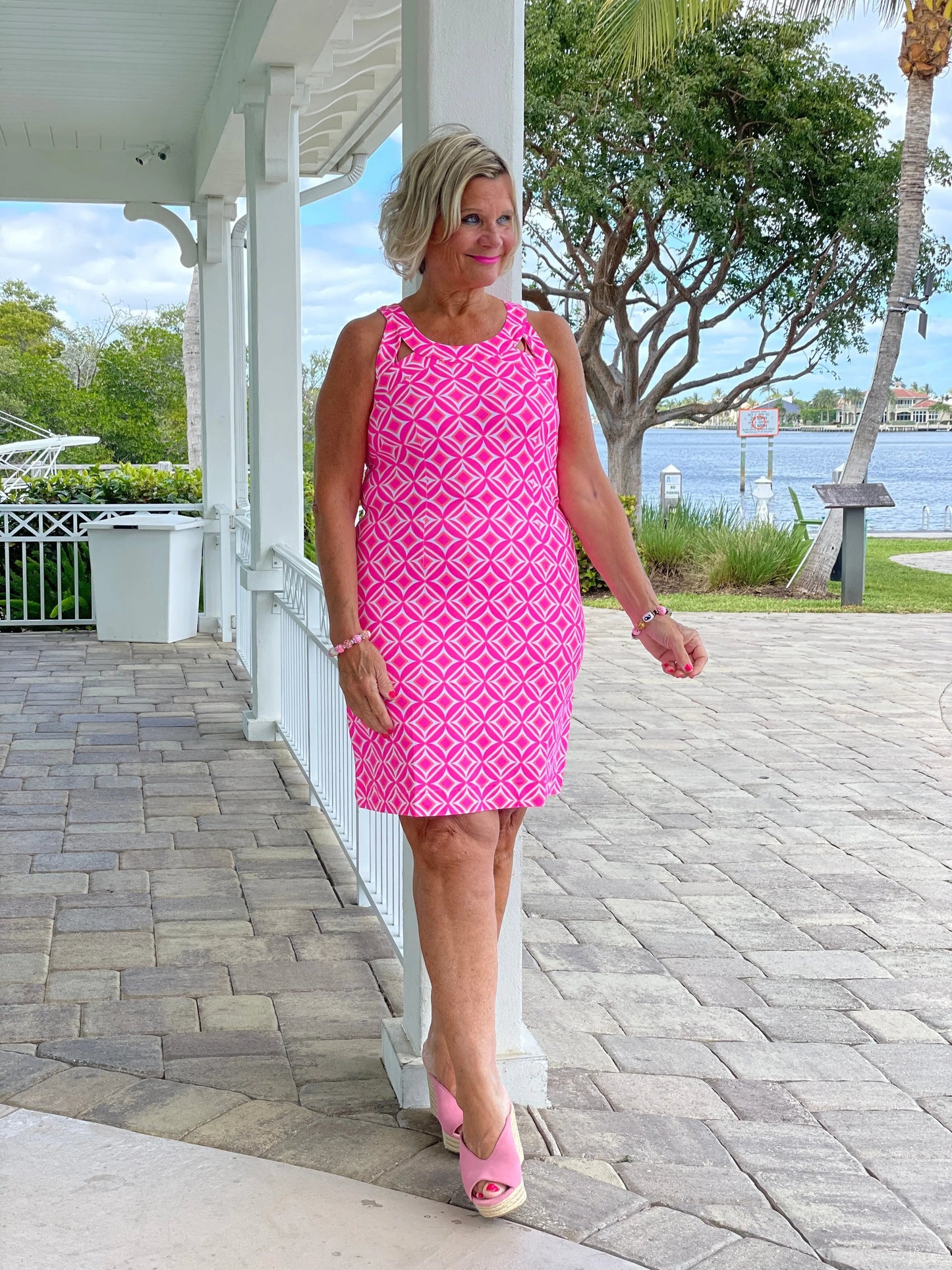 PINK DIAMONDS HALTER DRESS