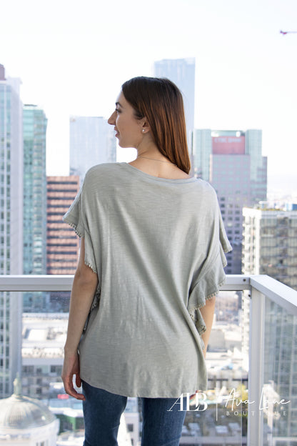 The Right Of Passage Women's Ruffled Short Sleeve Top