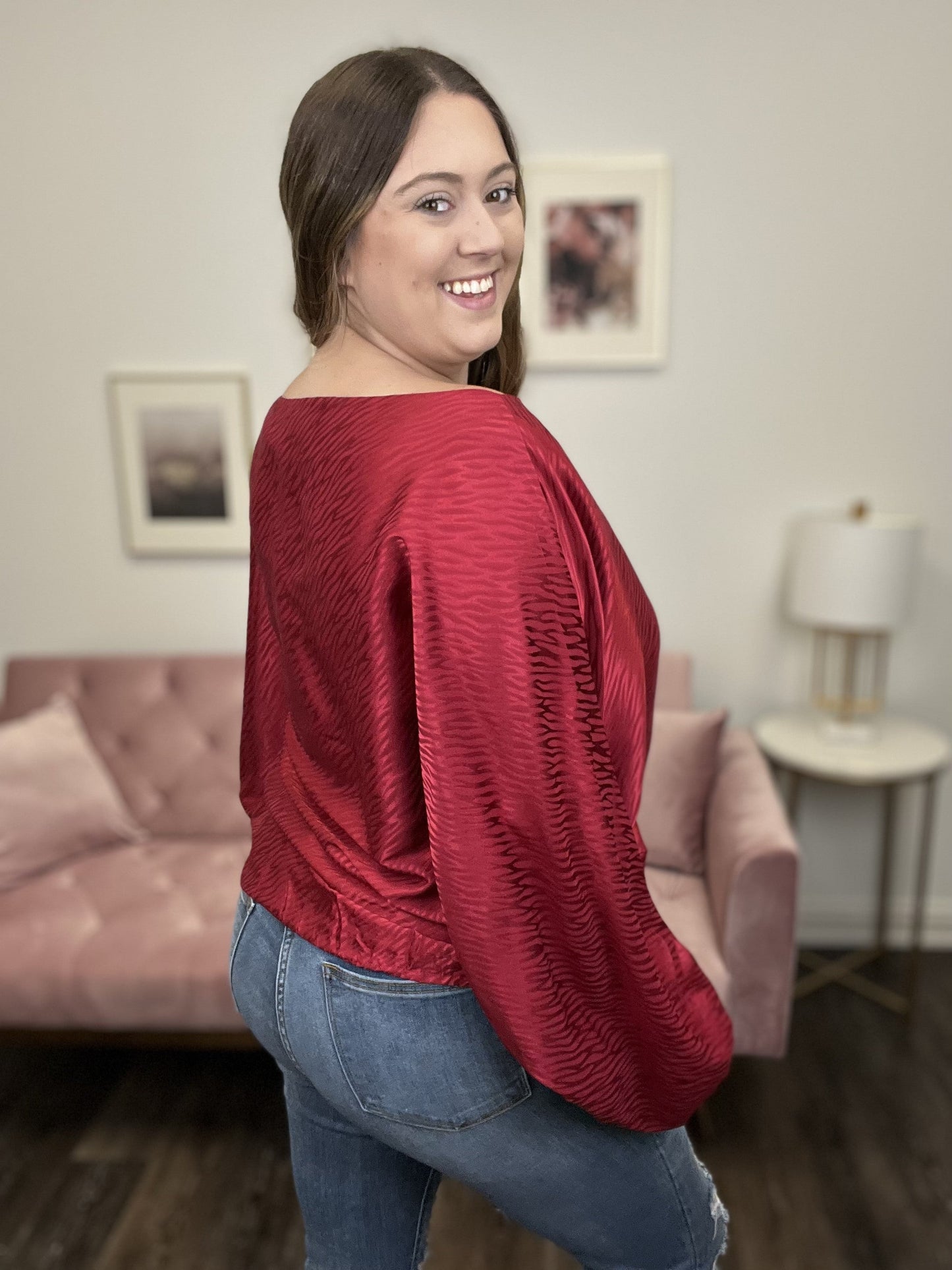 All Ashore Women's Satin Long Sleeve Top