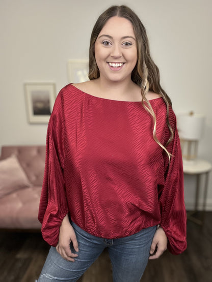 All Ashore Women's Satin Long Sleeve Top