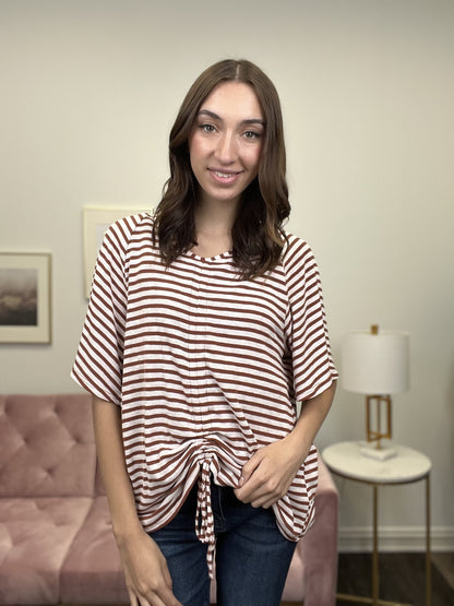 Sweet Honey Women's Striped Short Sleeve Top