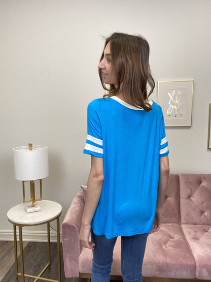 Ridin' Solo Women's Casual V-Neckline 1/2 Sleeve Top