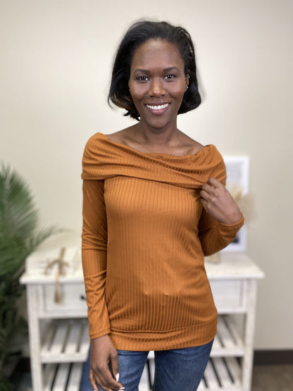 His Loss Women's Off Shoulder Long Sleeve Top