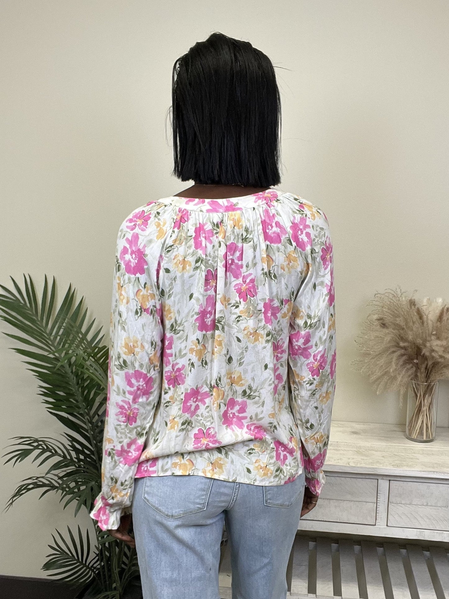Buy Myself Flowers Women's Floral Long Sleeve Top